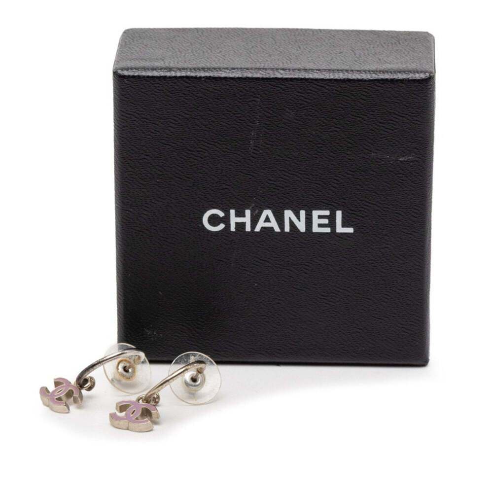 CHANEL Authentic Pink Logo Earrings - Picture 6 of 6
